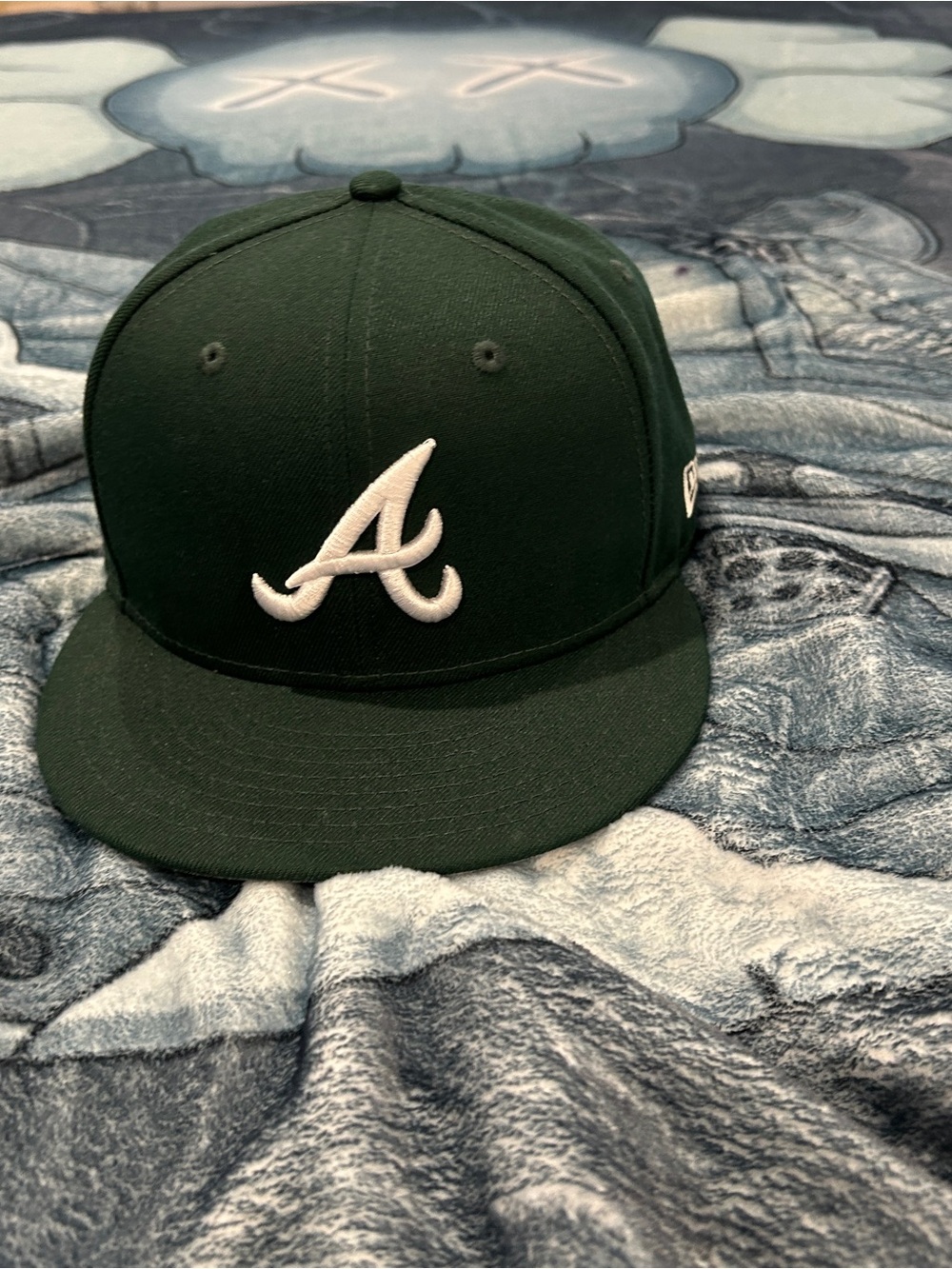 New Era Dark Green Hat with White 'A' Logo